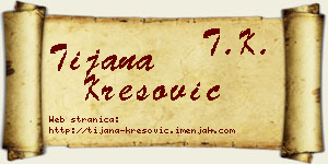 Tijana Kresović vizit kartica
